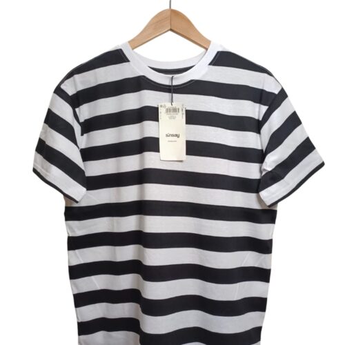 Basic Stripe Crew Neck Short Sleeve T-shirt