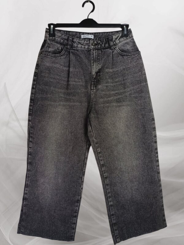 Wide Leg Crop Jeans Gray