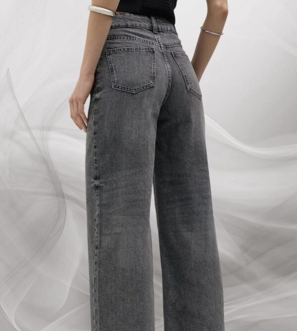 Wide Leg Crop Jeans Gray - Image 2