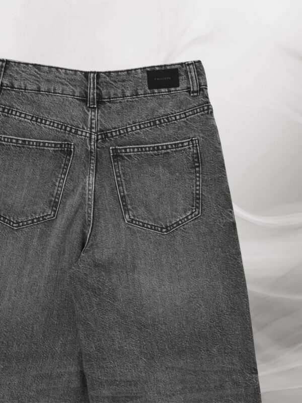Wide Leg Crop Jeans Gray - Image 3