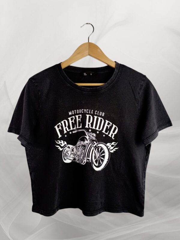 Stonewashed Rider Short Sleeve Summer Crop
